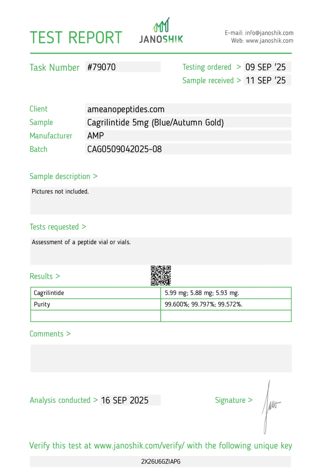 Cagrilintide 5mg – Research Peptide | Ameano Peptides