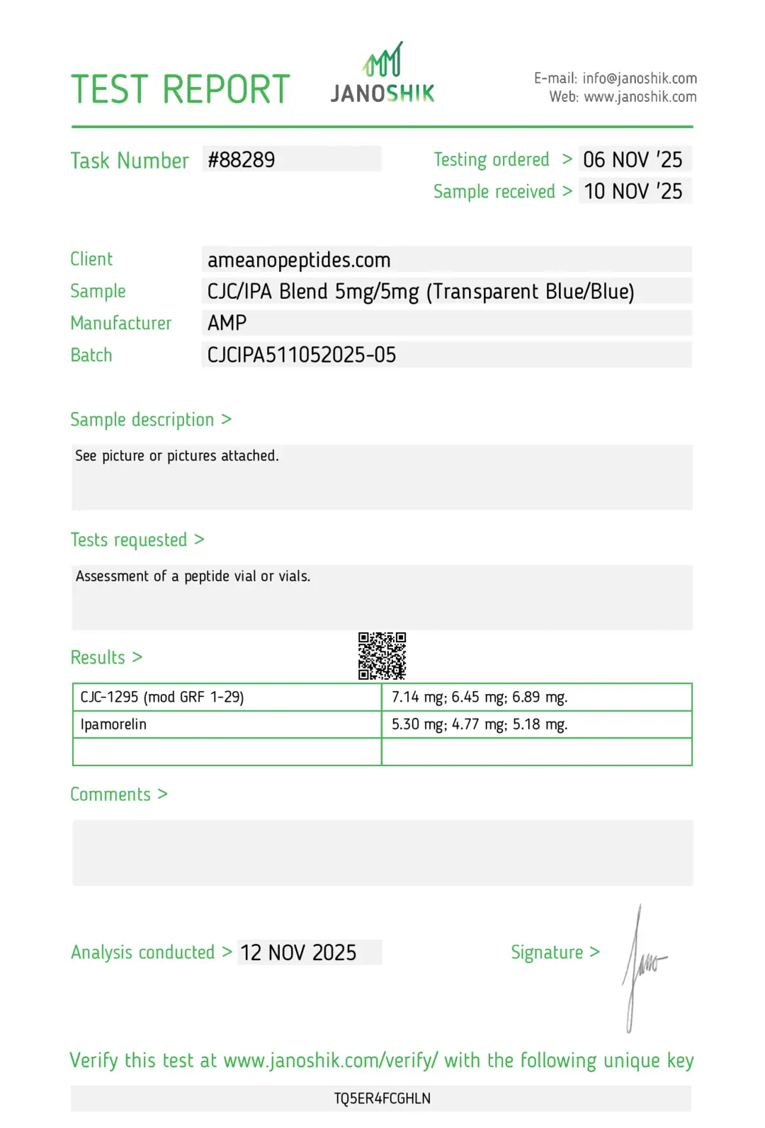 CJC-no DAC / Ipamorelin Blend 5mg/5mg | Research Use Only