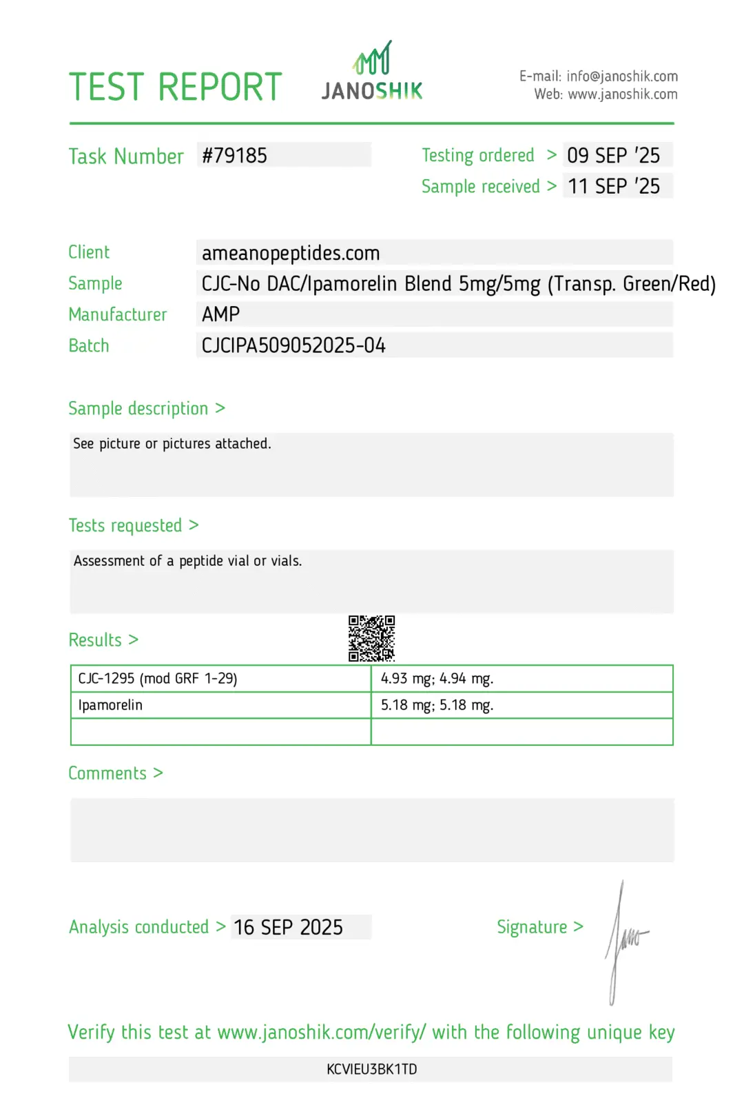 CJC-no DAC / Ipamorelin Blend 5mg/5mg | Research Use Only