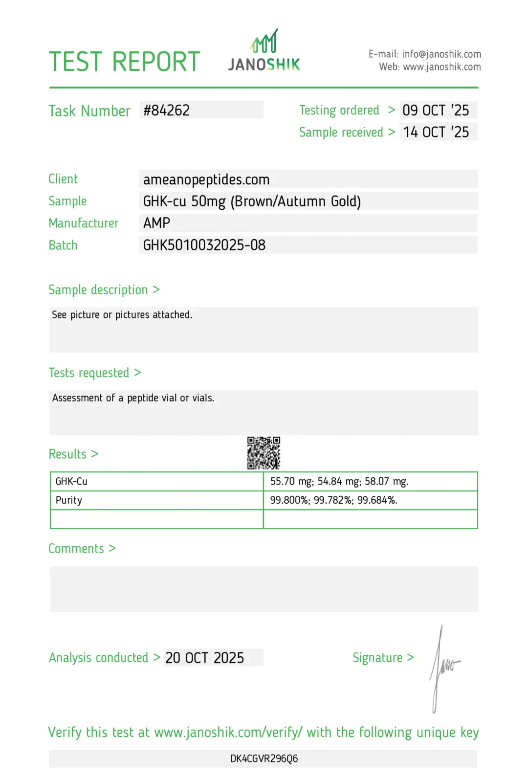 GHK-Cu 50mg – Research Peptide | Ameano Peptides