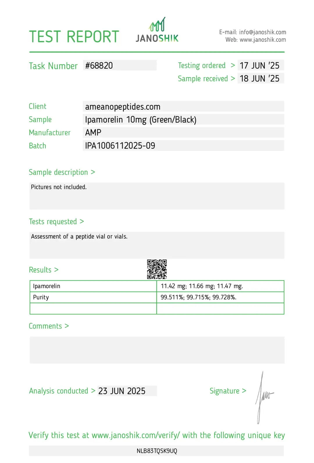 Ipamorelin 10mg – Research Use Only | Ameano Peptides