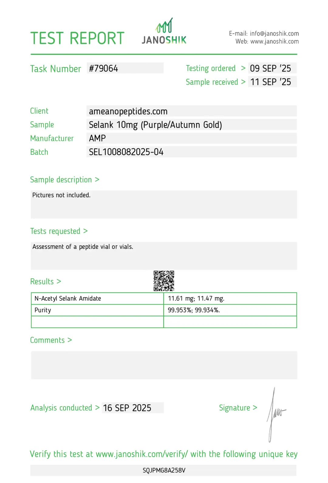 N-Acetyl Selank Amidate 10 mg Research Peptide | Ameano