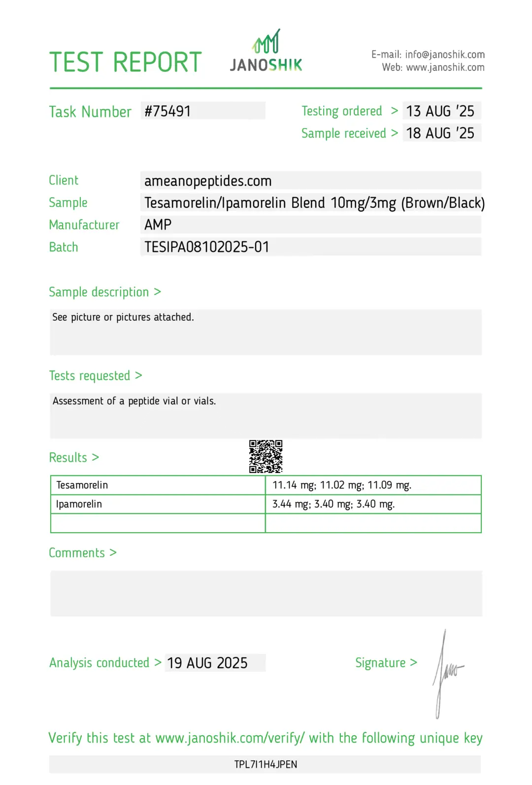 Tesamorelin / Ipamorelin Blend – 10mg/3mg | Research Use Only